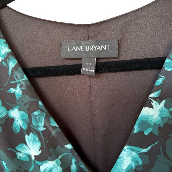 Lane Bryant Women's Teal Floral Crossover Floral Maxi Dress Size 20 Plus Size - Picture 7 of 8